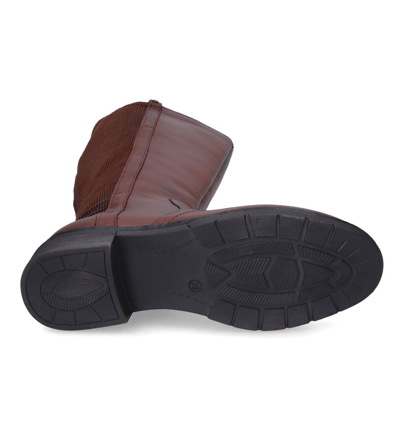 Tamaris Comfort Bottes hautes en Cognac en cuir (317984)