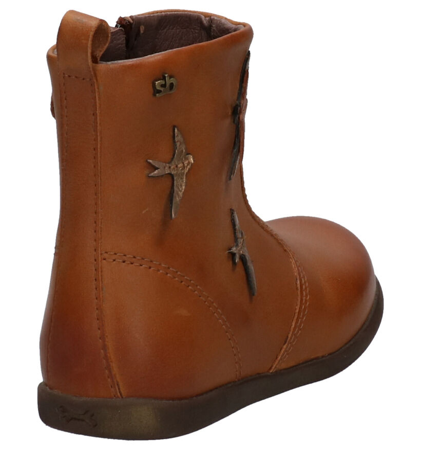 STONES and BONES Bottes basses en Cognac en cuir (255520)