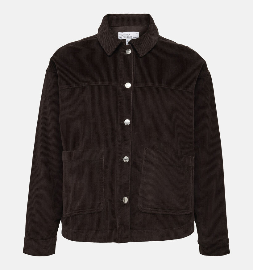 Vero Moda Curve Jamie Corduroy Manteau court en Marron pour femmes (378120)