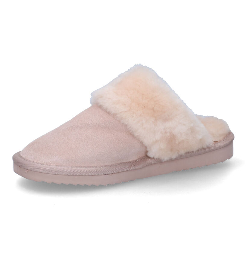 Warmbat Flurry Pantoufles en laine en Cognac pour femmes (329908)
