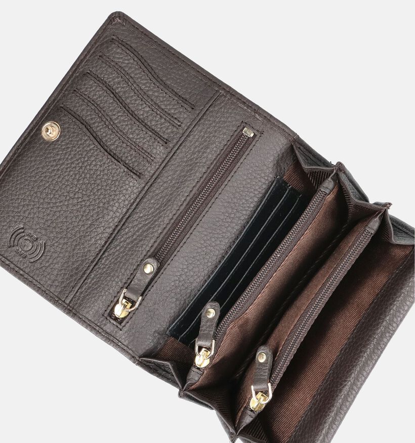 Crinkles Bruine Portemonnee met Rits voor dames (381770)