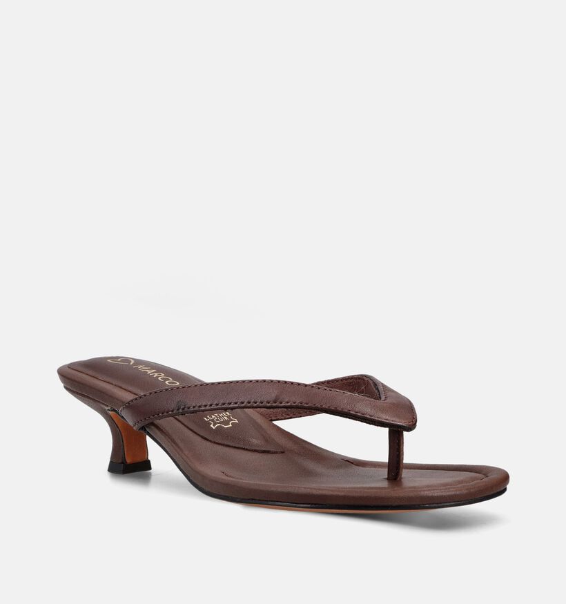 Marco Tozzi Donkerbruine Slippers met Hak voor dames (373356)