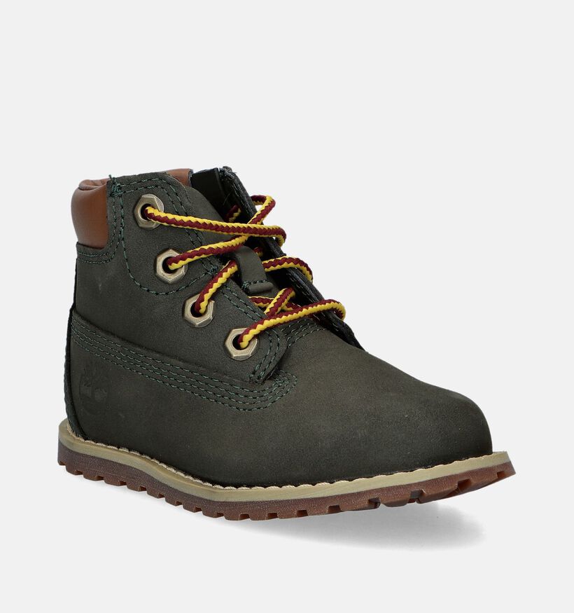 Timberland Pokey Pine HL Bottines en Vert Kaki pour filles, garçons (345274) - pour semelles orthopédiques