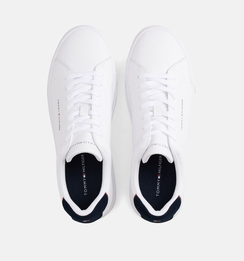 Tommy Hilfiger Court Leather Chaussures &agrave; lacets en Blanc pour hommes (374909) - pour semelles orthop&eacute;diques