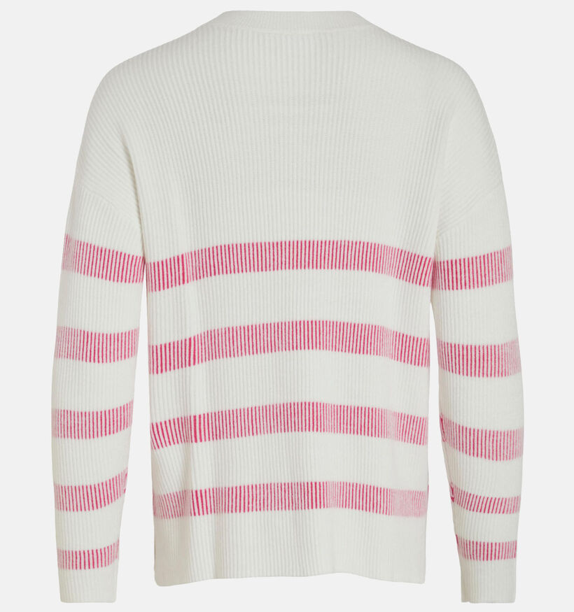 Vila Viril Pull à raye en Blanc / Rose pour femmes (326957)