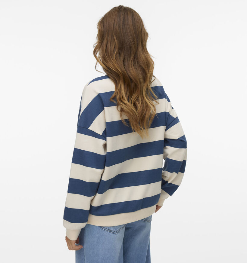 Vero Moda Viola Bea Gestreepte Blauwe/Lichtbeige Sweater voor dames (367192)