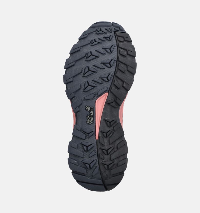 Jack Wolfskin Wild Hike Texapore Mid Zwarte/Oudroze Wandelschoenen voor dames (380518) - geschikt voor steunzolen