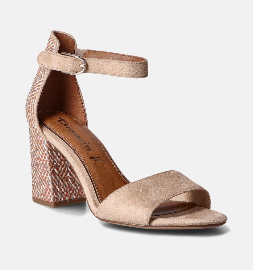 Tamaris Beige Sandalen met gesloten hiel voor dames (354399)