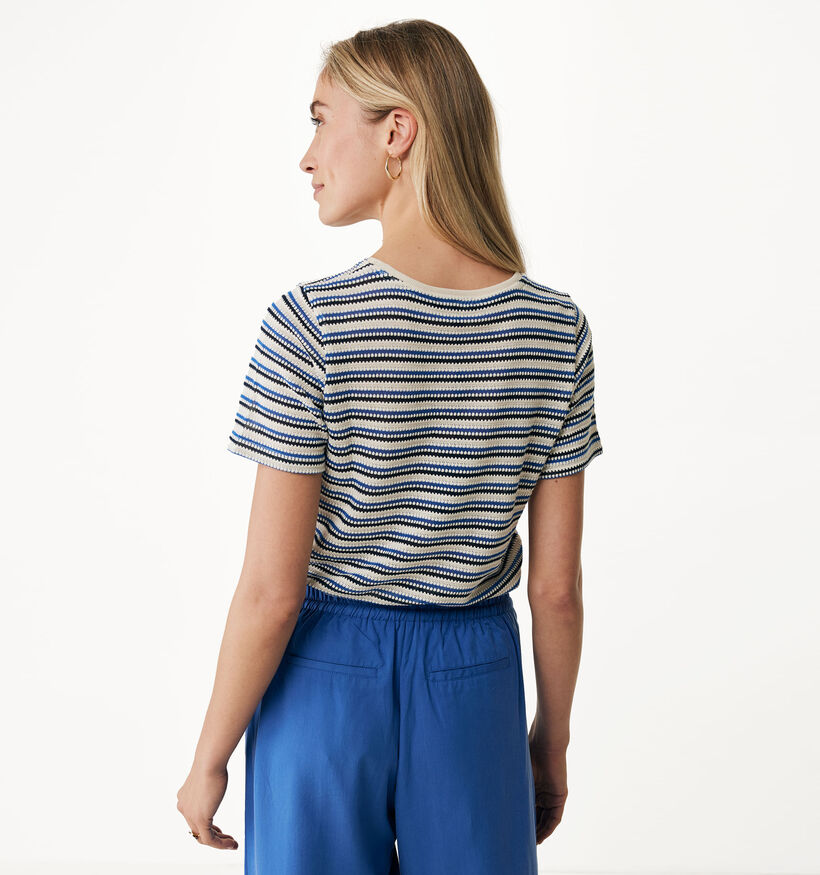 Mexx Structured T-shirt en Bleu pour femmes (342484)