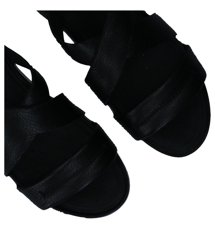 Geox Vega Zwarte Sandalen in leer (285599)