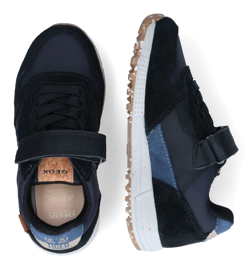 Geox Alben Zwarte Sneakers in leer (317589)