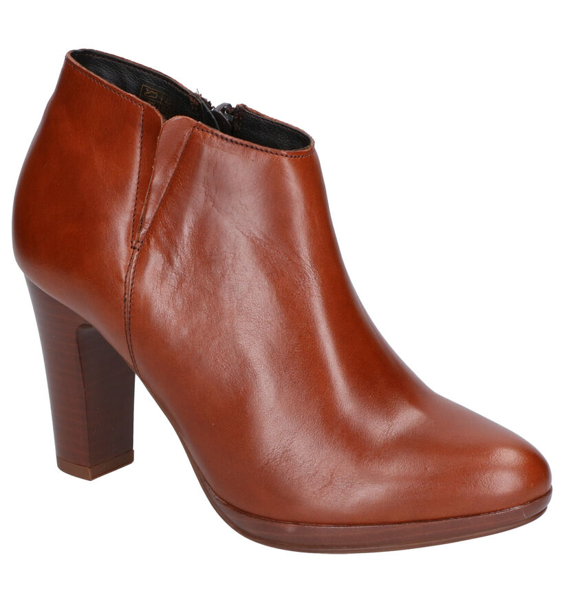 Rizzoli Bottillons à talons en Cognac en cuir (258774)