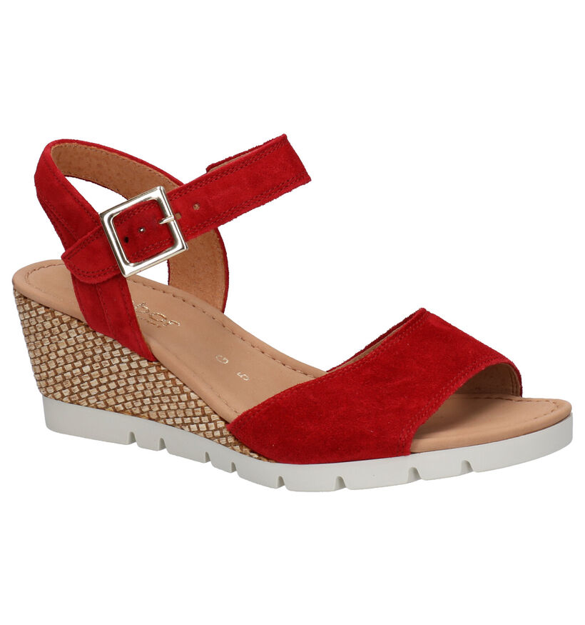 Gabor Sandales en Rouge en nubuck (271726)