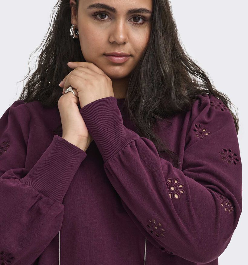 ONLY Carmakoma Femme Sweatshirt en Bordeaux pour femmes (378404)
