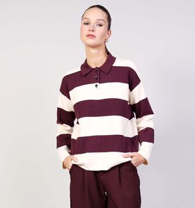 Vero Moda Saba Poloneck Pull en Bordeaux pour femmes (364552)