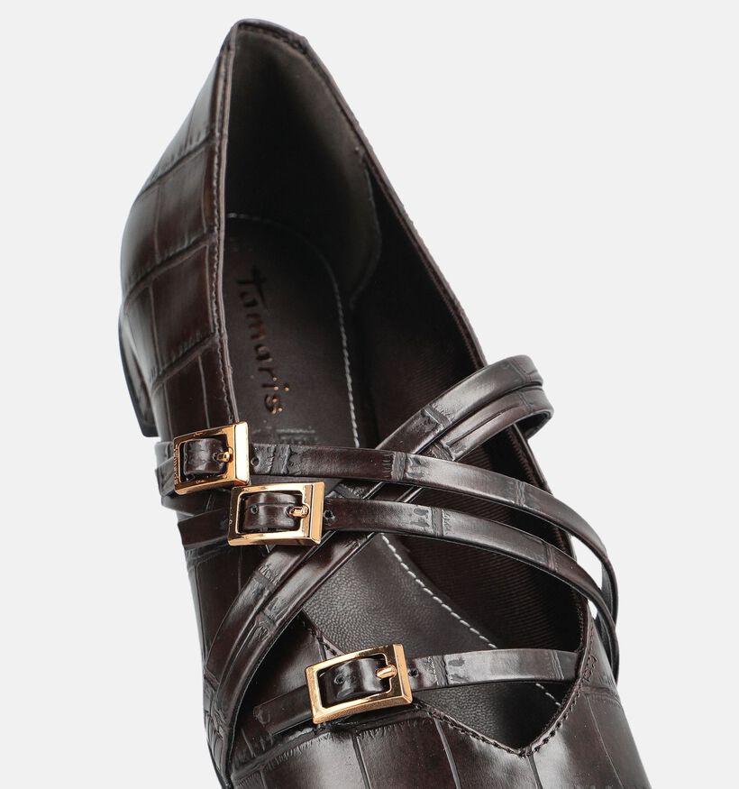 Tamaris Chaussures plates en Brun fonc&eacute; pour femmes (376636)