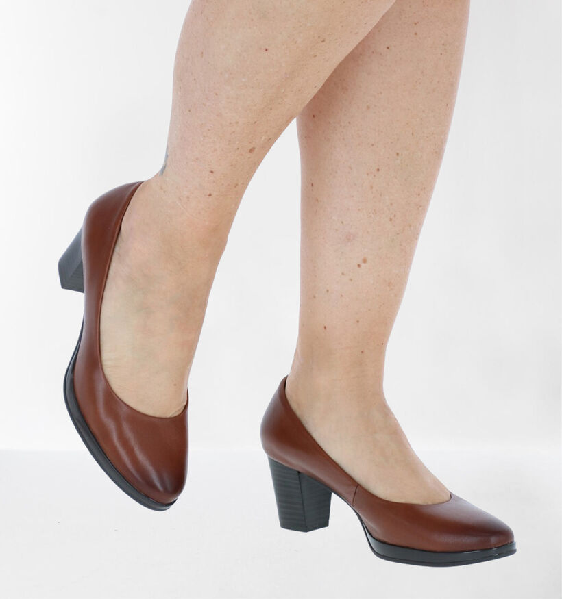 Jana Escarpins classique en Cognac en cuir (280892)