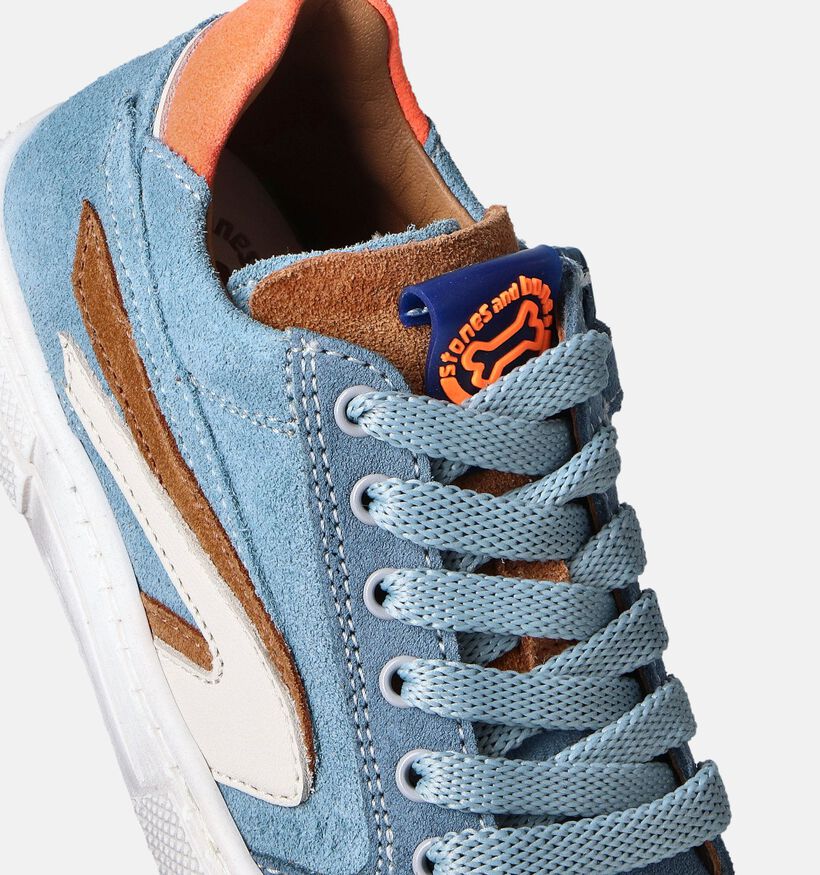STONES and BONES Richi Blauwe Veterschoenen voor jongens (352659) - geschikt voor steunzolen