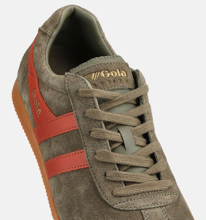 Gola Harrier Kaki/Oranje Sneakers voor heren (360719) - geschikt voor steunzolen