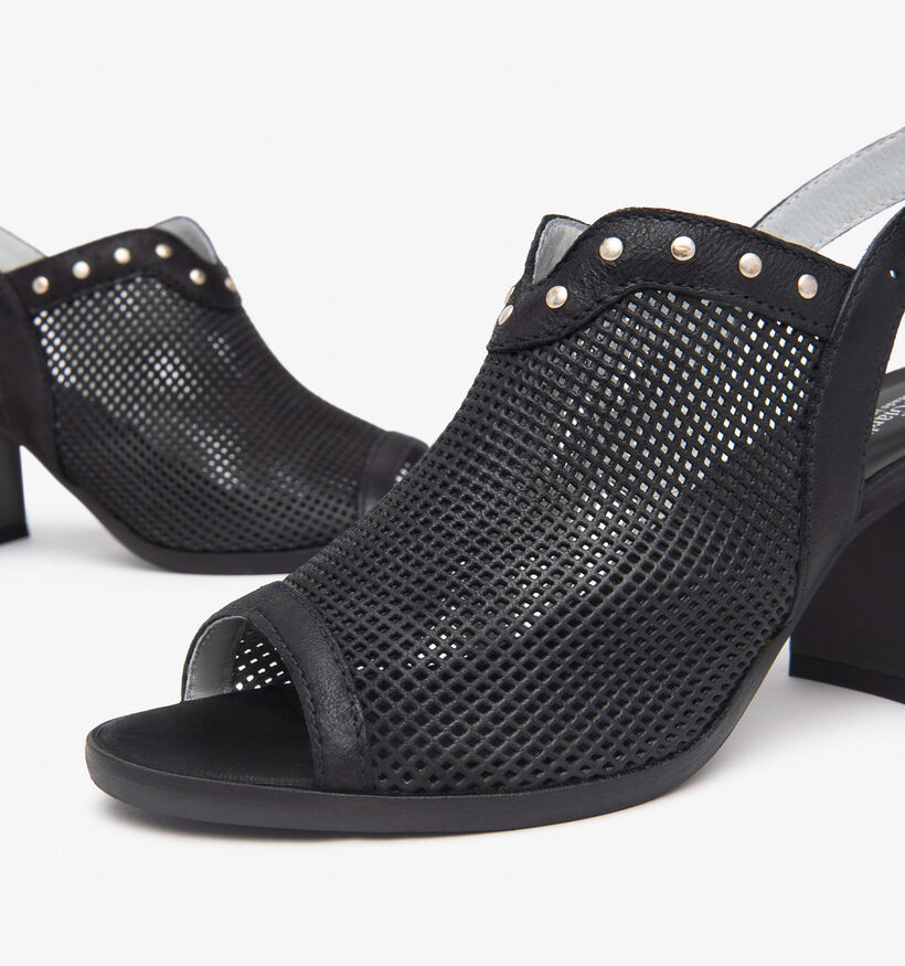 NeroGiardini Sandales avec talon carré en Noir pour femmes (356018)