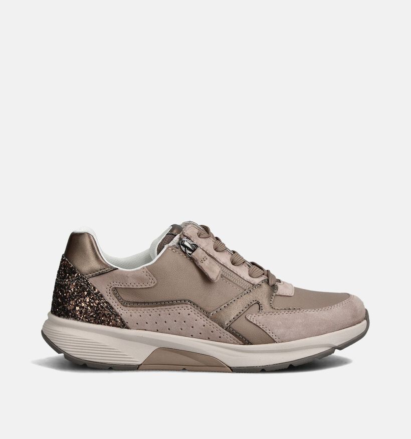 Gabor Donkerbeige Veterschoenen voor dames (365049) - geschikt voor steunzolen