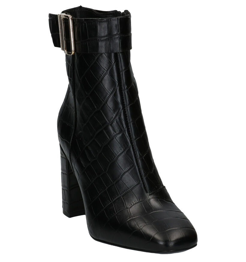 Tommy Hilfiger Croco Look High Heel Bottillons en Noir en cuir (279983)