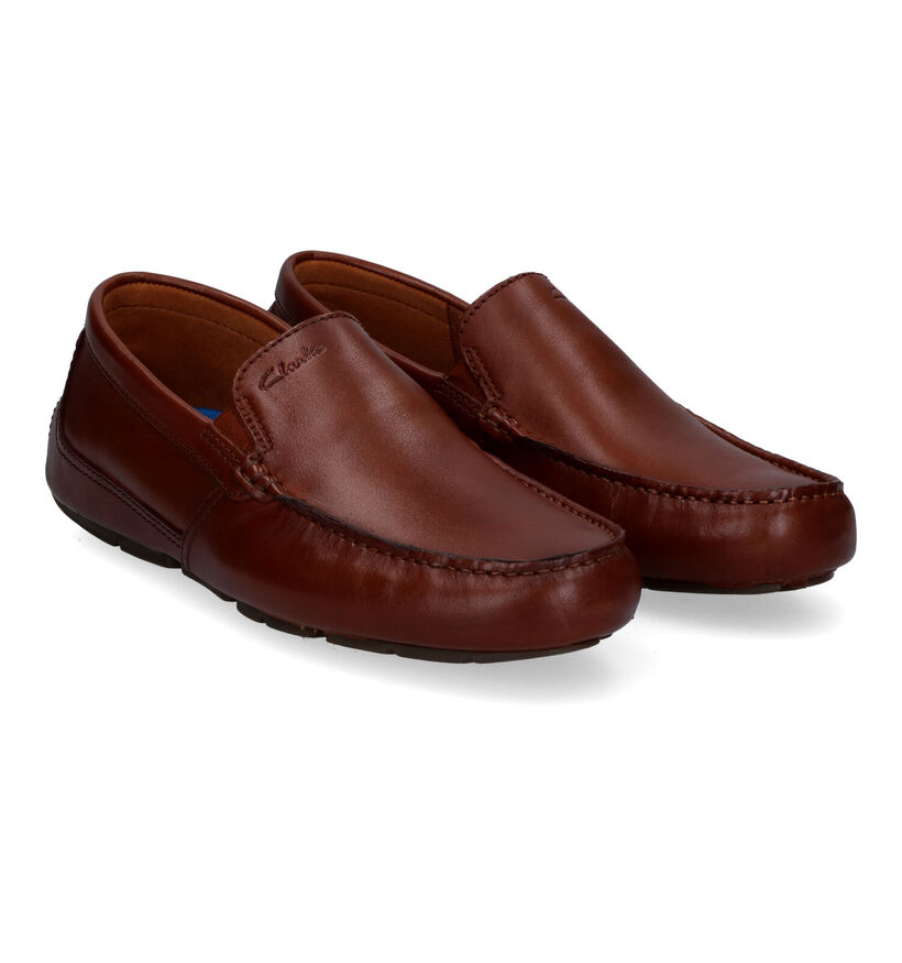 Clarks Markman Plain Mocassins en Cognac pour hommes (304488)