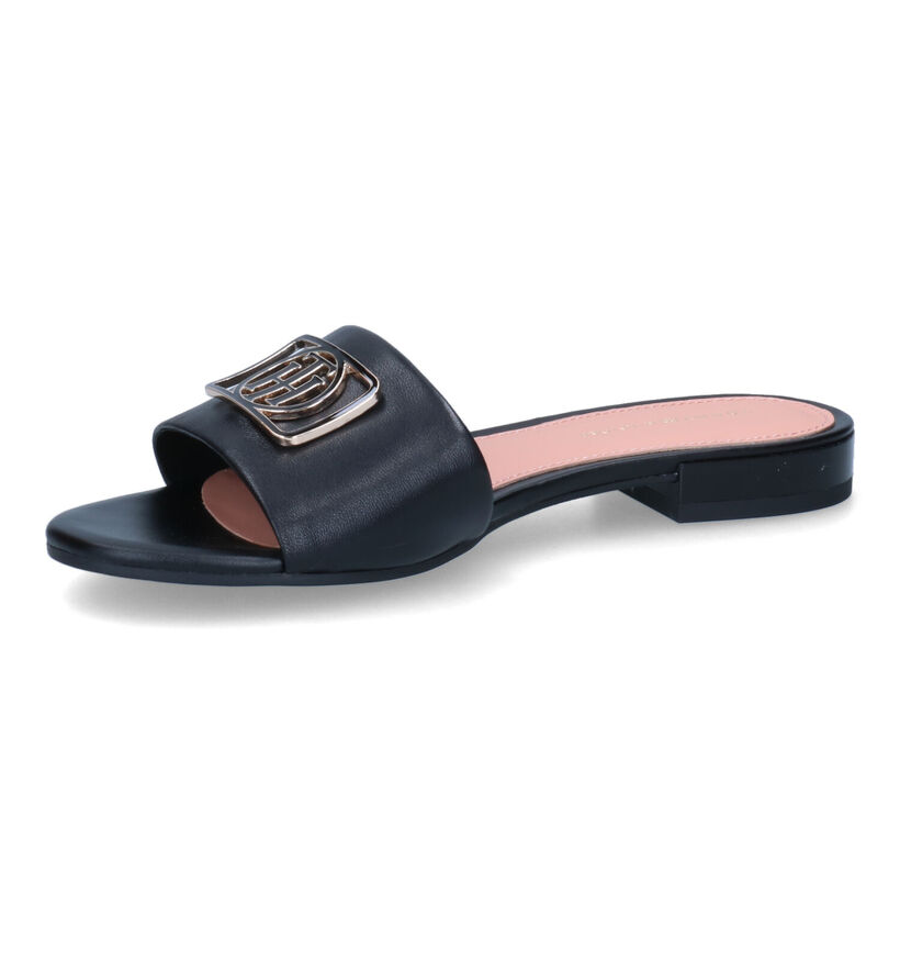 Tommy Hilfiger Hardware Flat Zwarte Muiltjes voor dames (300621)