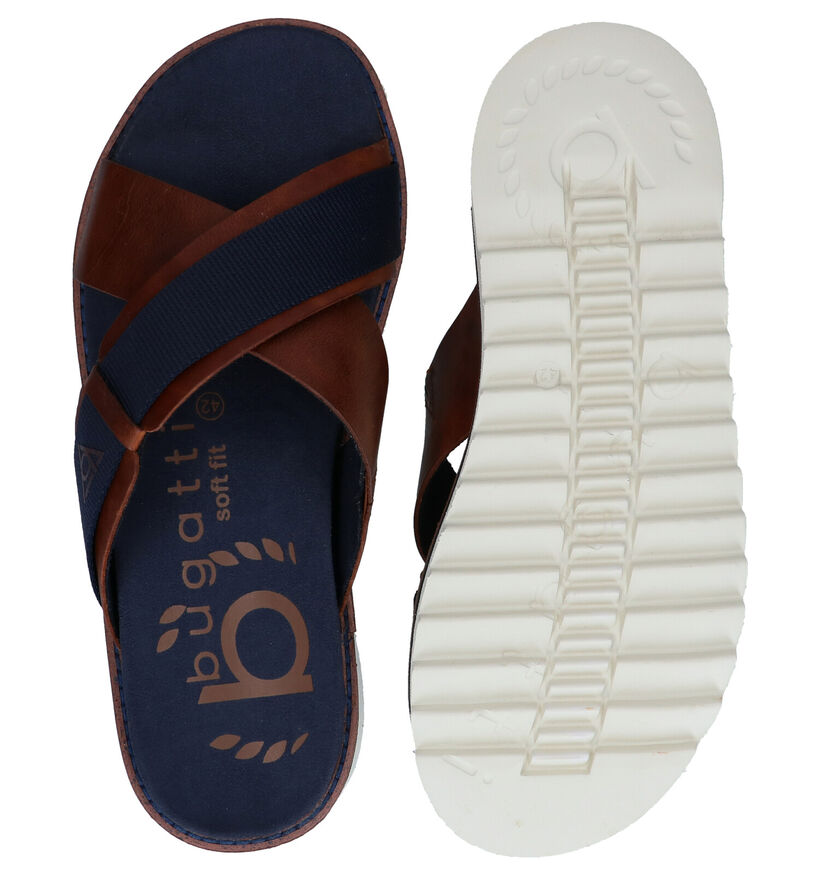 Bugatti Limon Blauwe Slippers in leer (287403)