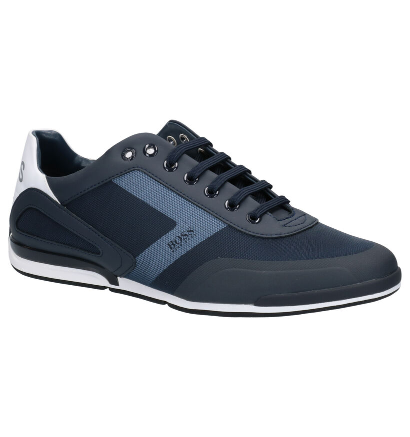 Hugo Boss Saturn Low Veterschoenen Blauw in kunstleer (267063)