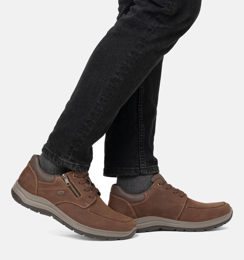 Rieker Cognac Veterschoen voor heren (353203) - geschikt voor steunzolen