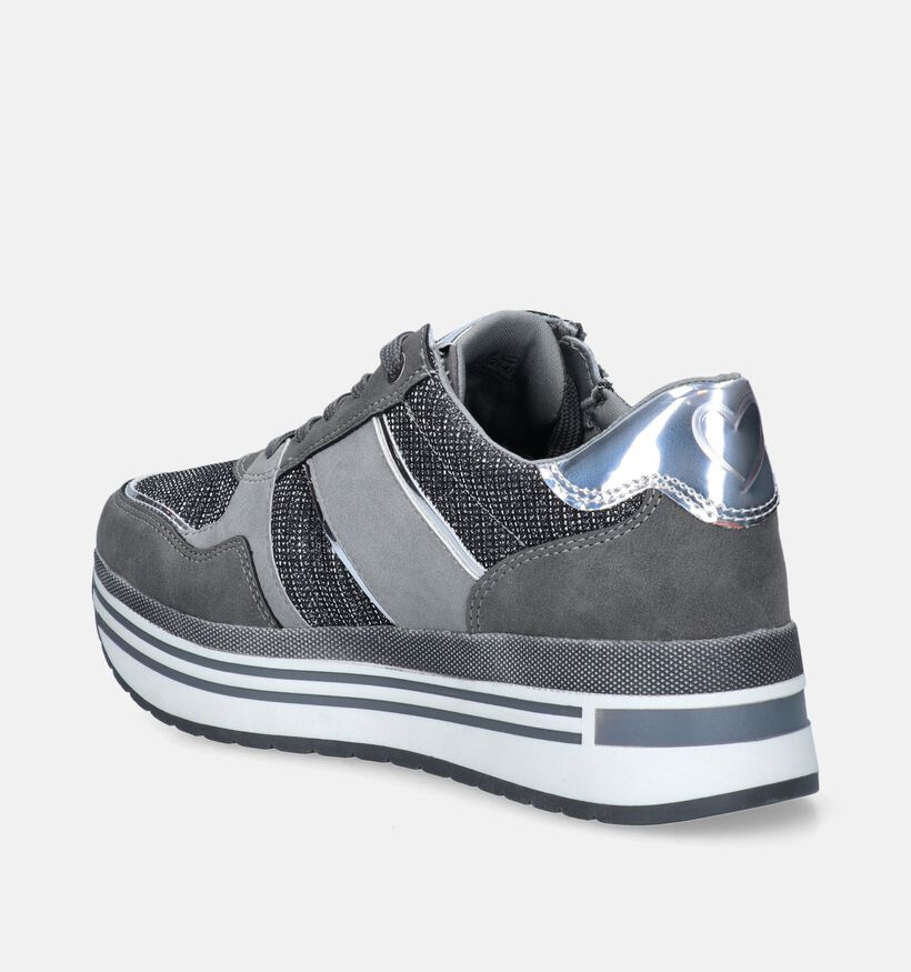 Marco Tozzi Grijze Platform sneakers voor dames (346759) - geschikt voor steunzolen