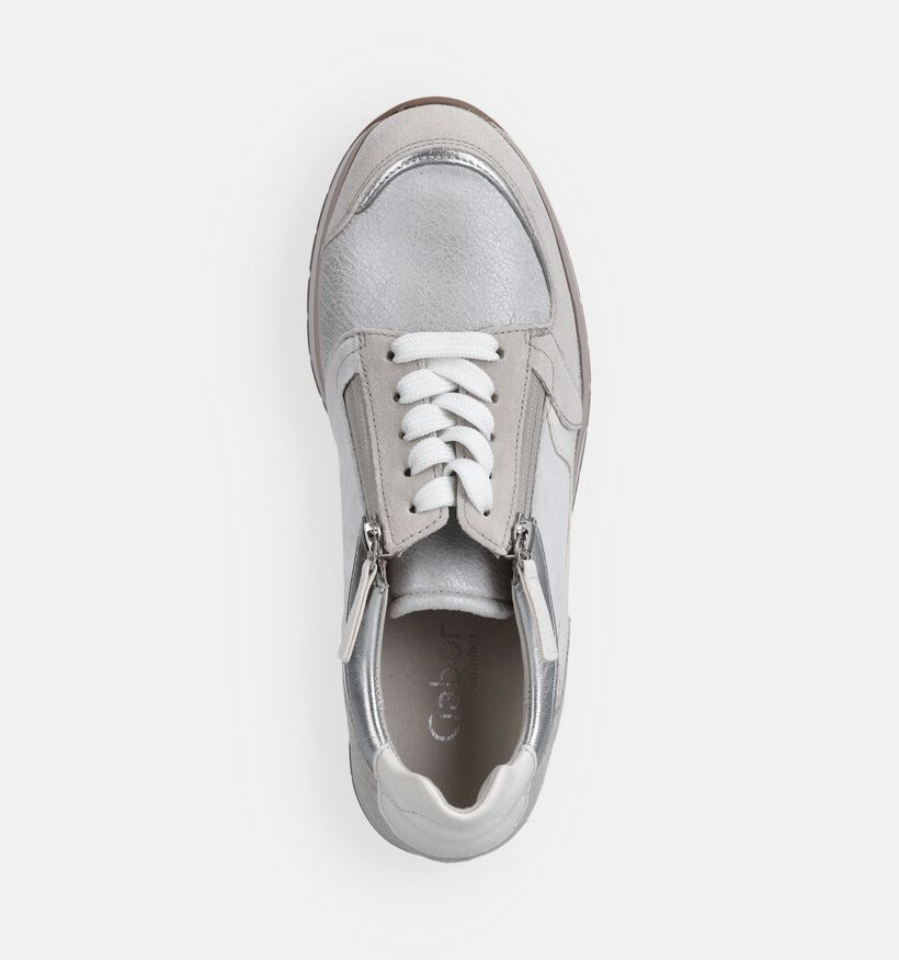 Gabor Witte/Lichtgrijze Sneakers voor dames (368355) - geschikt voor steunzolen