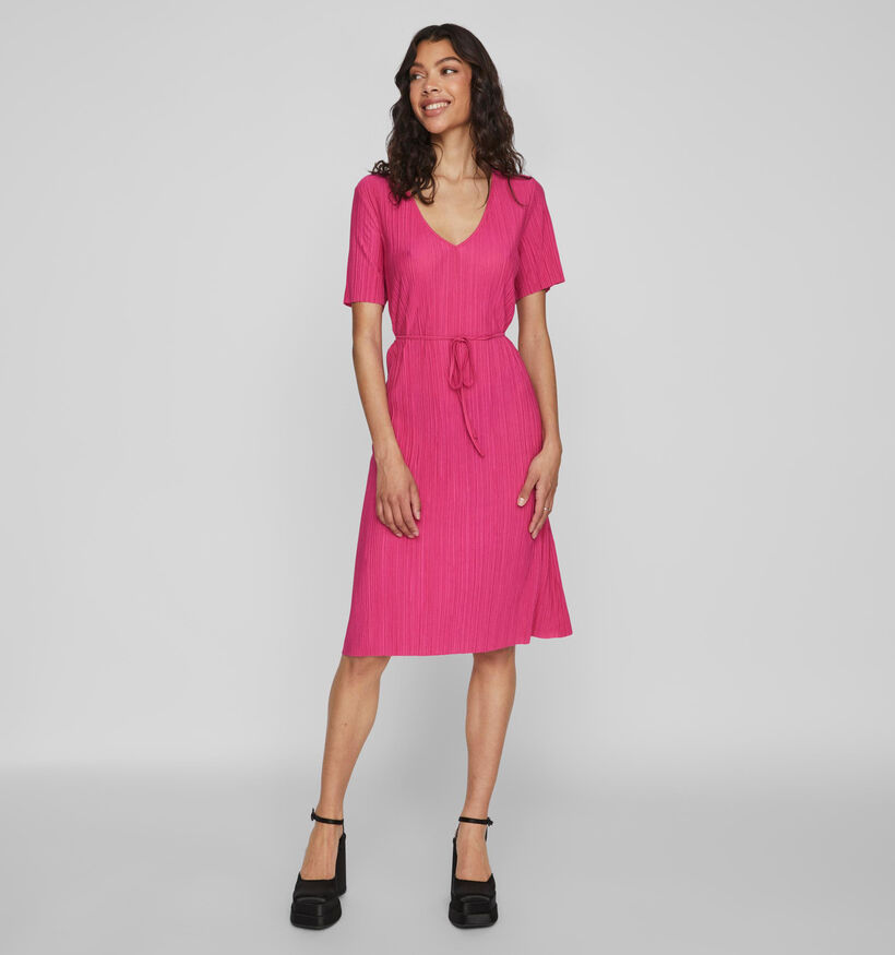 Vila Plisa Fuchsia Midi jurk voor dames (333804)