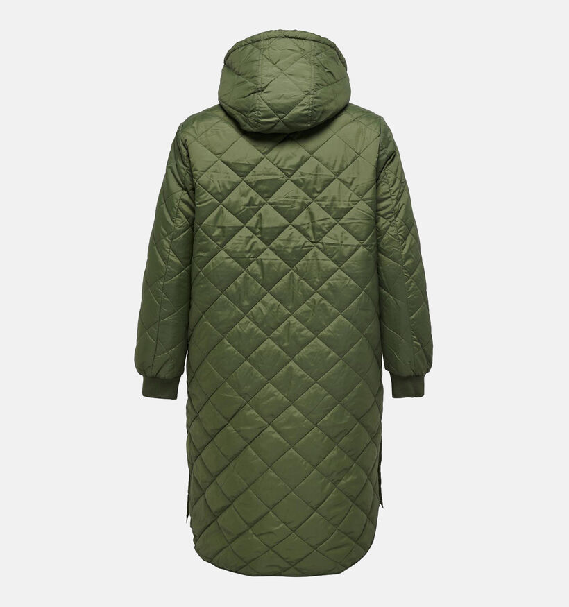 ONLY Carmakoma Newsandy Groene Lange jas voor dames (344213)