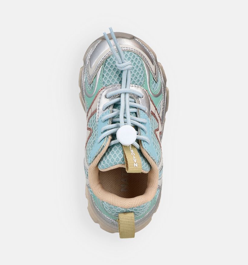 Naturino Wave Baskets en Bleu/Vert pour filles (377263) - pour semelles orthop&eacute;diques