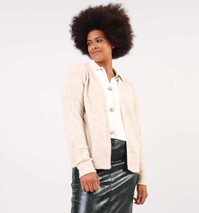 Pieces Ellen Beige Korte cardigan voor dames (344979)