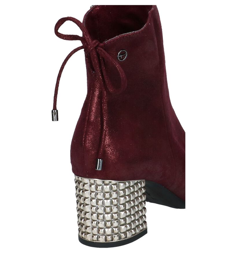 Tamaris Bottillons à talons en Bordeaux en textile (226723)