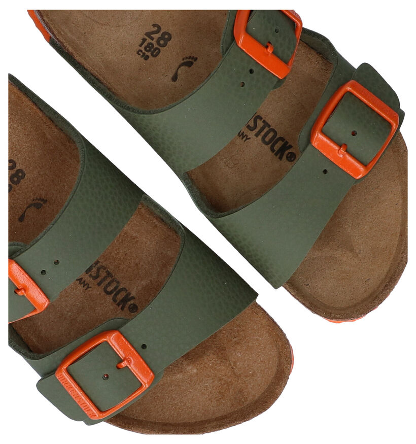 Birkenstock Arizona Birko Flor Zwarte Slippers voor jongens (338071)