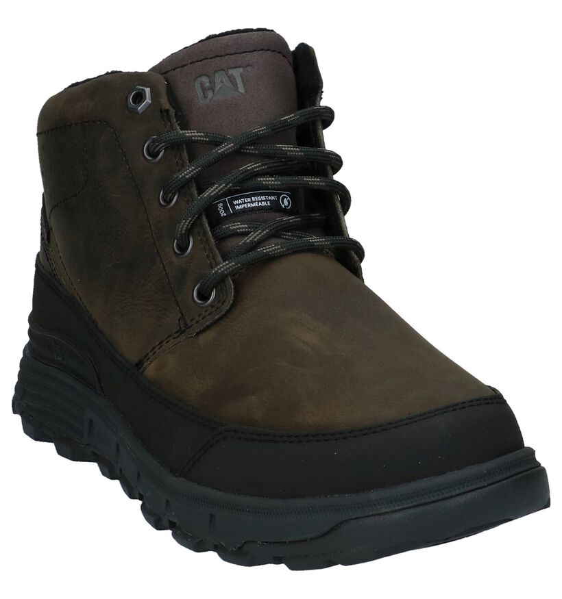 Caterpillar Drover Ice Donker Groene Bottines in leer (225474)