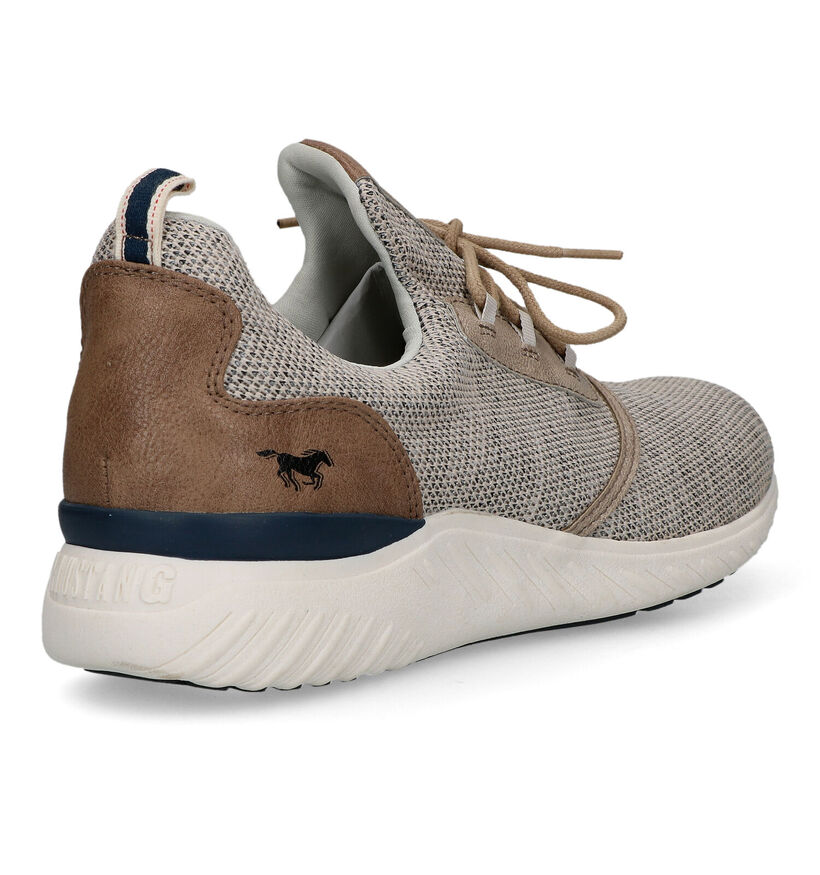 Mustang Beige Sneakers voor heren (320138) - geschikt voor steunzolen