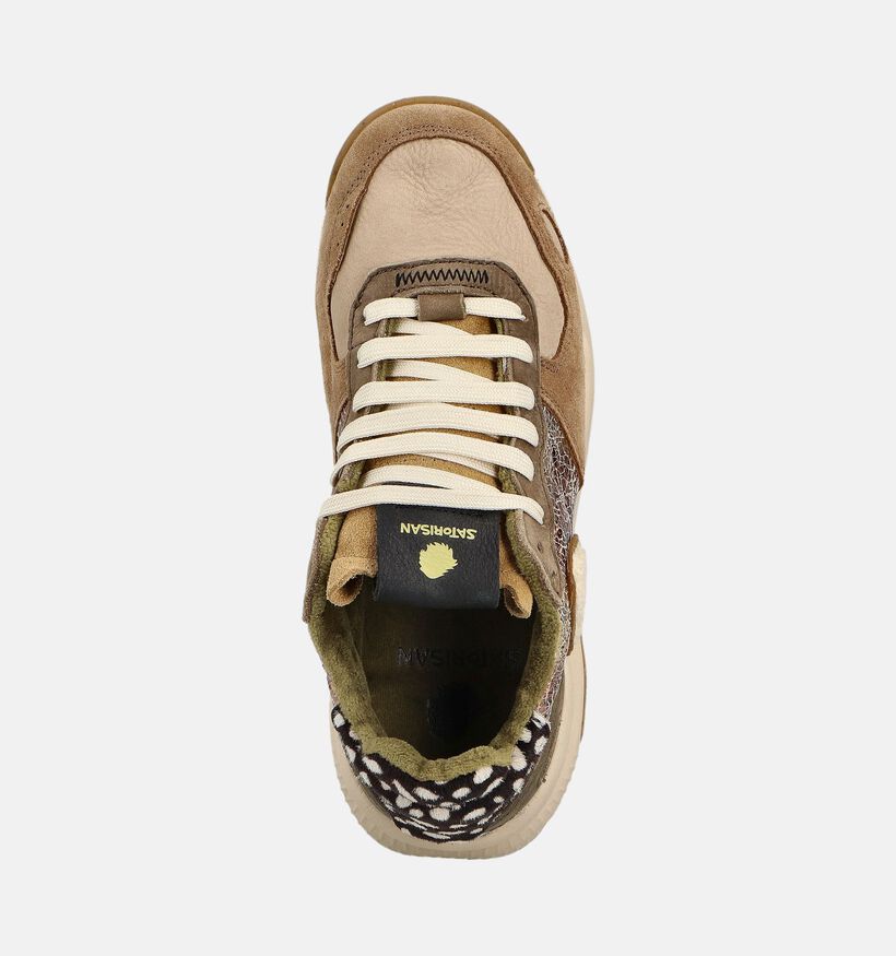 Satorisan Chacrona Premium Donkerbeige/Bruine Sneakers voor dames (361792) - geschikt voor steunzolen