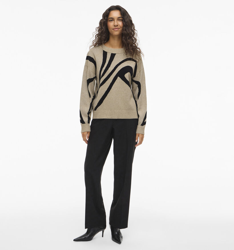 Vila Tif Jacquard Beige Trui voor dames (361326)
