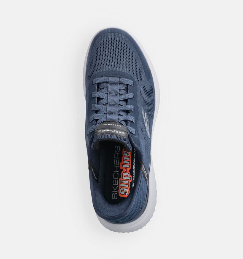 Skechers Bounder 2.0 - Emerged Slip-ins Slip-ons en Bleu fonc&eacute; pour hommes (379533)