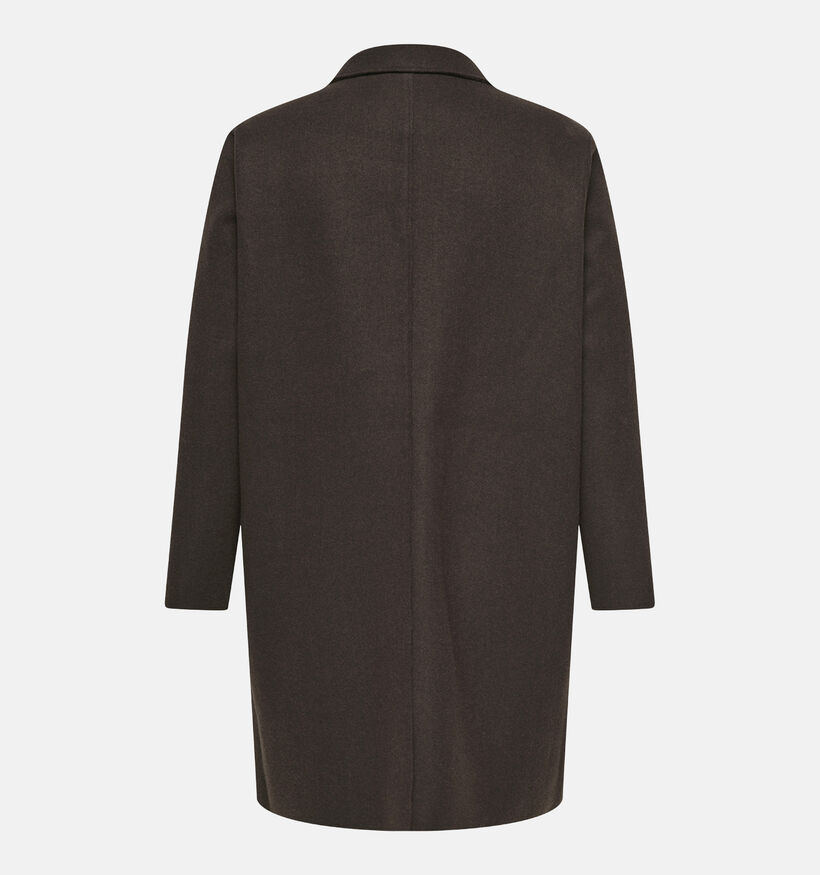 ONLY Carmakoma Carrie Manteau court en Brun fonc&eacute; pour femmes (378398)