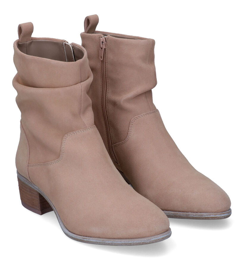 SPM Miriam Beige Enkellaarzen in nubuck (305361)