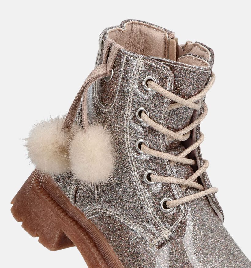 Milo & Mila Boots &agrave; lacets en Rose pour filles (378695)