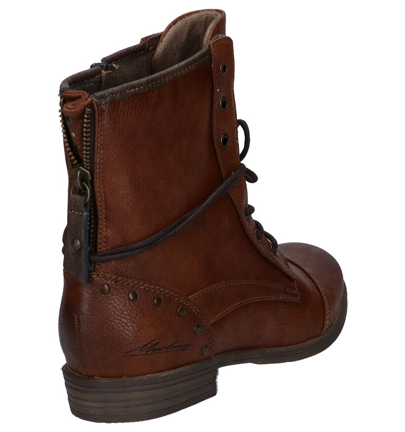 Mustang Bottines en Cognac en simili cuir (294328)