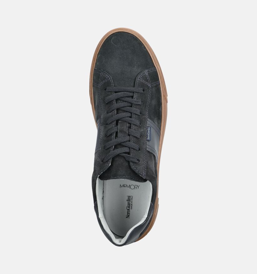 NeroGiardini Chaussures plates en Bleu fonc&eacute; pour hommes (382167) - pour semelles orthop&eacute;diques