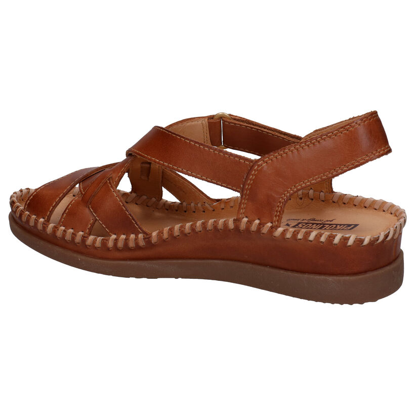 Pikolinos Cadaques Ecru/Cognac Sandalen in leer (289114)